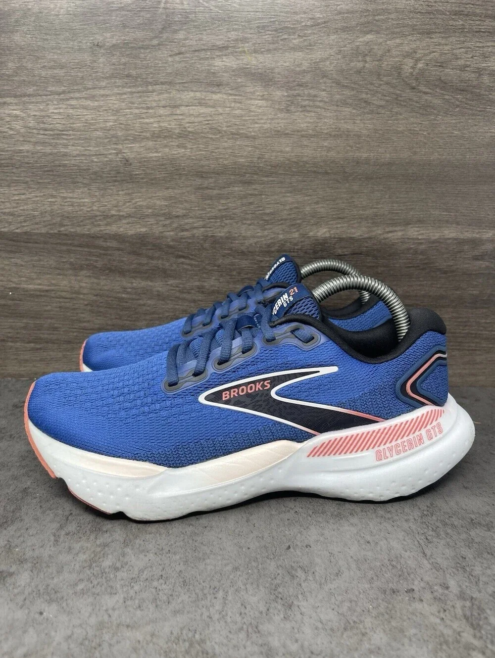 Brooks Glycerin GTS 21 Blue Coral Size 9.5 Womens Stability Running Shoes